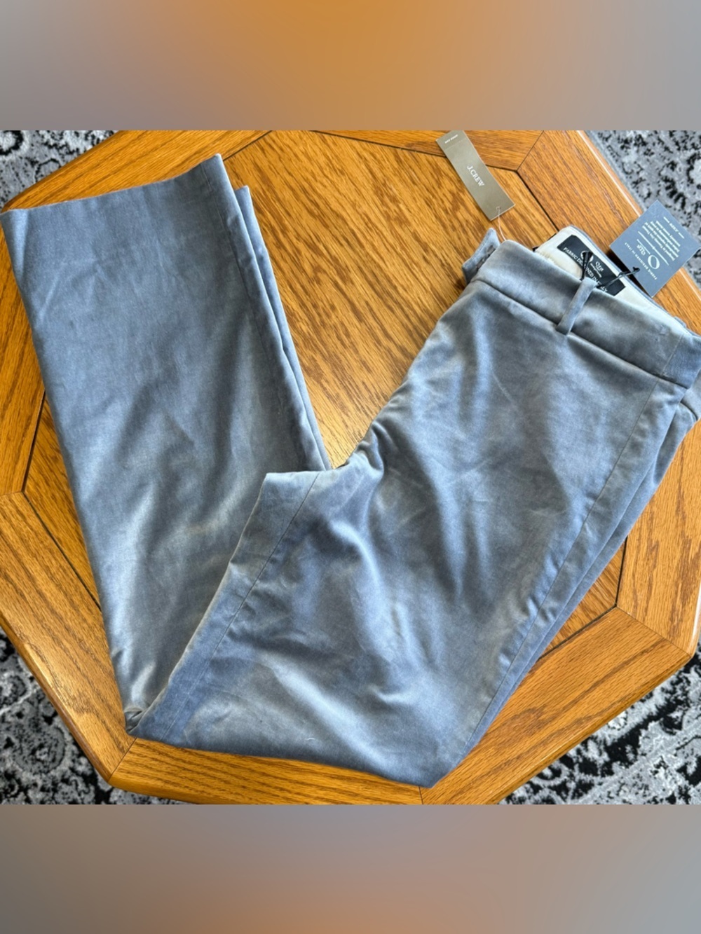 J. Crew Velvet Stella Pant in Slate Blue
